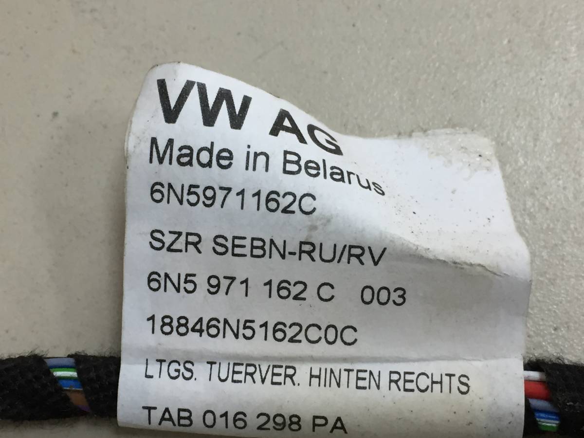 Проводка двери Volkswagen Polo (Mk6) 2020>