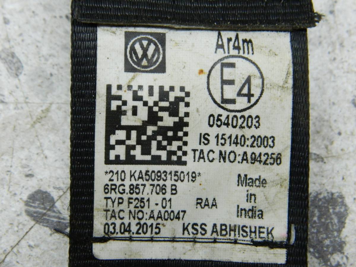 Ремень безопасности Volkswagen Polo (Sed RUS) 2011>