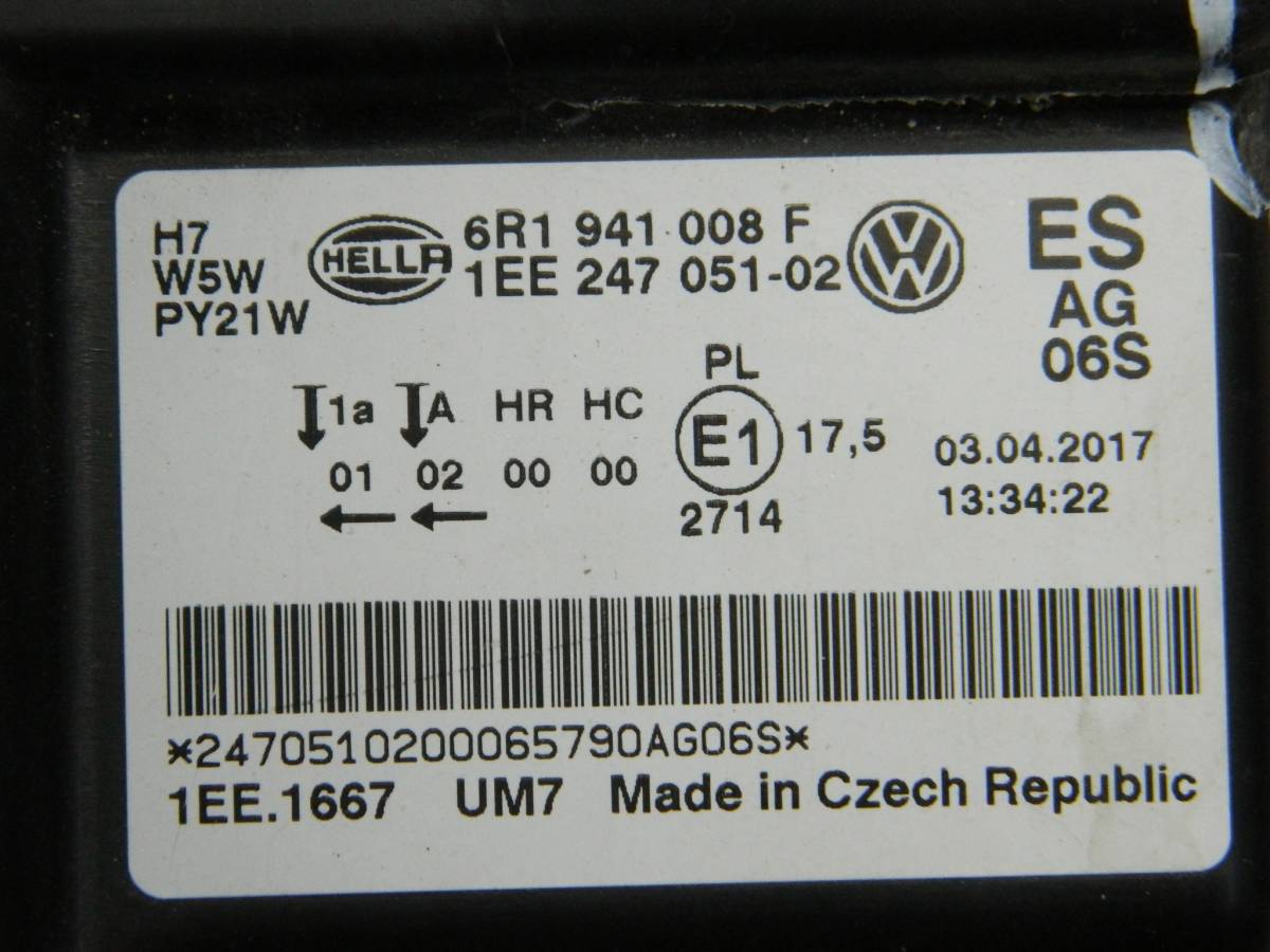 Фара правая Volkswagen Polo (Sed RUS) 2011>