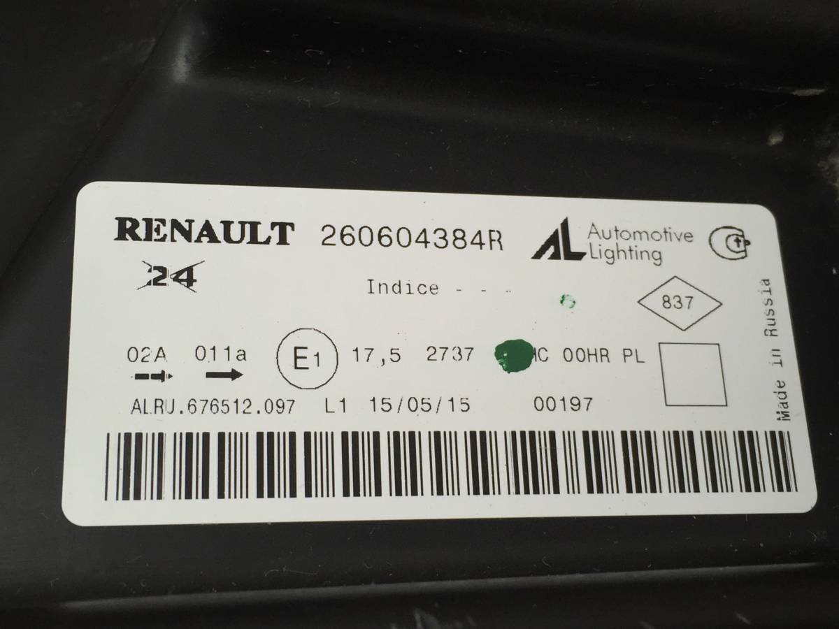 Фара левая Renault Duster 2012>