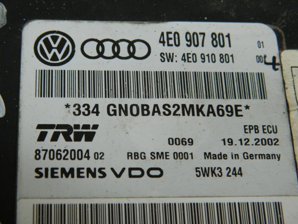 Блок управления парковочным тормозом для Audi A8 (D3, 4E) 2002-2010