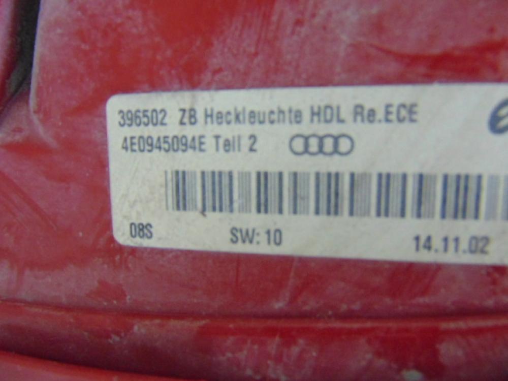 Фонарь задний внутренний правый для Audi A8 (D3, 4E) 2002-2010