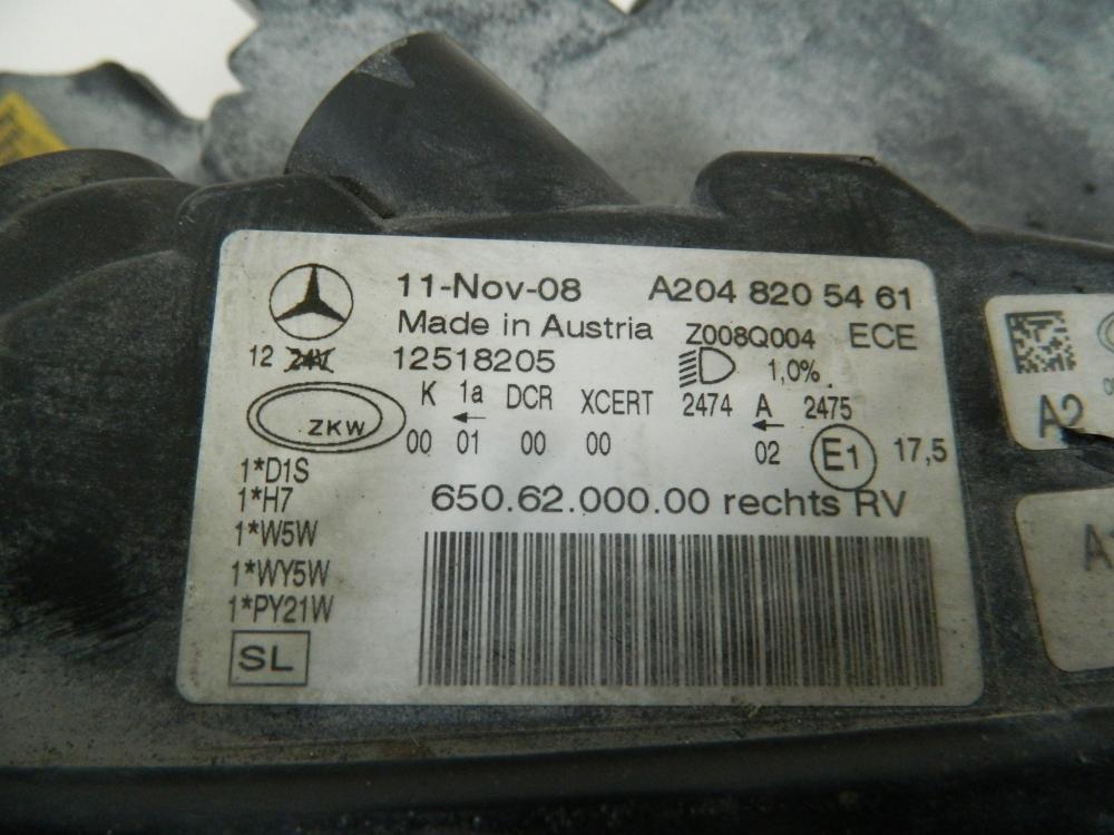 Фара правая для Mercedes-Benz GLK-Class (X204) 2008-2015